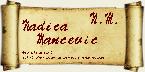 Nadica Mančević vizit kartica
